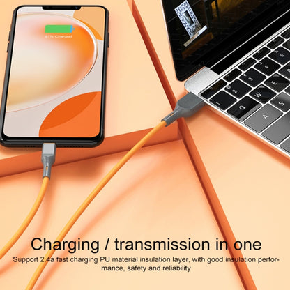 IVON CA78 2.4A Type-C / USB-C Fast Charging Data Cable, Length: 1m(Orange) - USB-C & Type-C Cable by IVON | Online Shopping UK | buy2fix