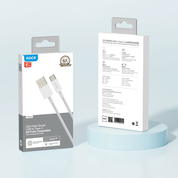 ROCK Z20 1m 6A USB to USB-C / Type-C Fast Charging Data Cable - USB-C & Type-C Cable by ROCK | Online Shopping UK | buy2fix