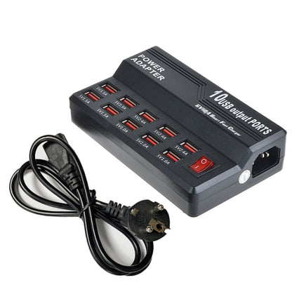 W-838 60W 10 Ports USB Fast Charging Dock Desktop Smart Charger AC100-240V, EU Plug - Multifunction Charger by buy2fix | Online Shopping UK | buy2fix