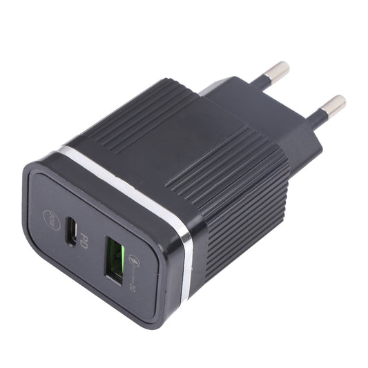 46-A2C2 20W PD + QC3.0 USB Multifunction Fast Charger，EU Plug(Black) - USB Charger by buy2fix | Online Shopping UK | buy2fix