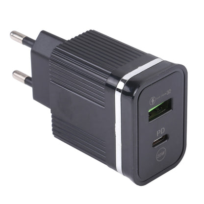 46-A2C2 20W PD + QC3.0 USB Multifunction Fast Charger，EU Plug(Black) - USB Charger by buy2fix | Online Shopping UK | buy2fix