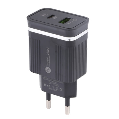 46-A2C2 20W PD + QC3.0 USB Multifunction Fast Charger，EU Plug(Black) - USB Charger by buy2fix | Online Shopping UK | buy2fix