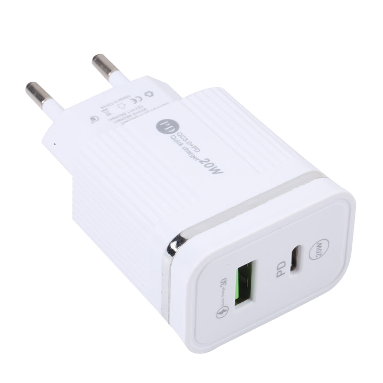 46-A2C2 20W PD + QC3.0 USB Multifunction Fast Charger，EU Plug(White) - USB Charger by buy2fix | Online Shopping UK | buy2fix