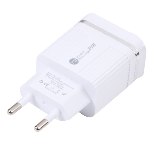 46-A2C2 20W PD + QC3.0 USB Multifunction Fast Charger，EU Plug(White) - USB Charger by buy2fix | Online Shopping UK | buy2fix