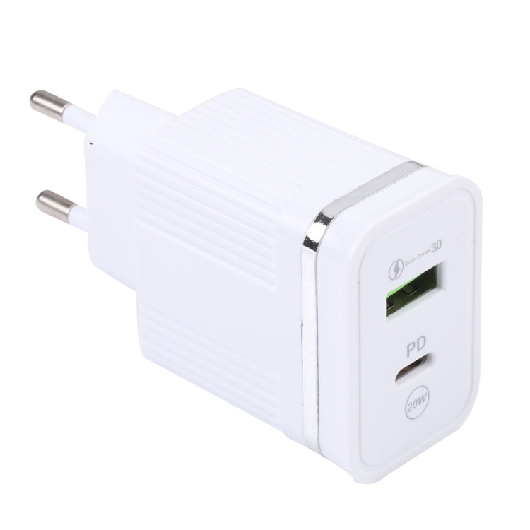 46-A2C2 20W PD + QC3.0 USB Multifunction Fast Charger，EU Plug(White) - USB Charger by buy2fix | Online Shopping UK | buy2fix