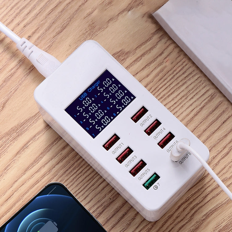 A8 50W 8 Ports USB + QC3.0 Smart Charging Station with Digital Display AC100-240V, EU Plug - Multifunction Charger by buy2fix | Online Shopping UK | buy2fix