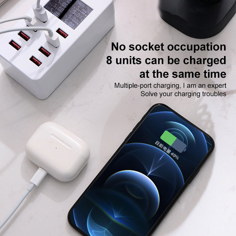 A8 50W 8 Ports USB + QC3.0 Smart Charging Station with Digital Display AC100-240V, EU Plug - Multifunction Charger by buy2fix | Online Shopping UK | buy2fix