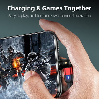 2m 3A Output 3 in 1 USB to 8 Pin + USB-C / Type-C + Micro USB 540 Degree Rotating Magnetic Data Sync Charging Cable(Black) by buy2fix