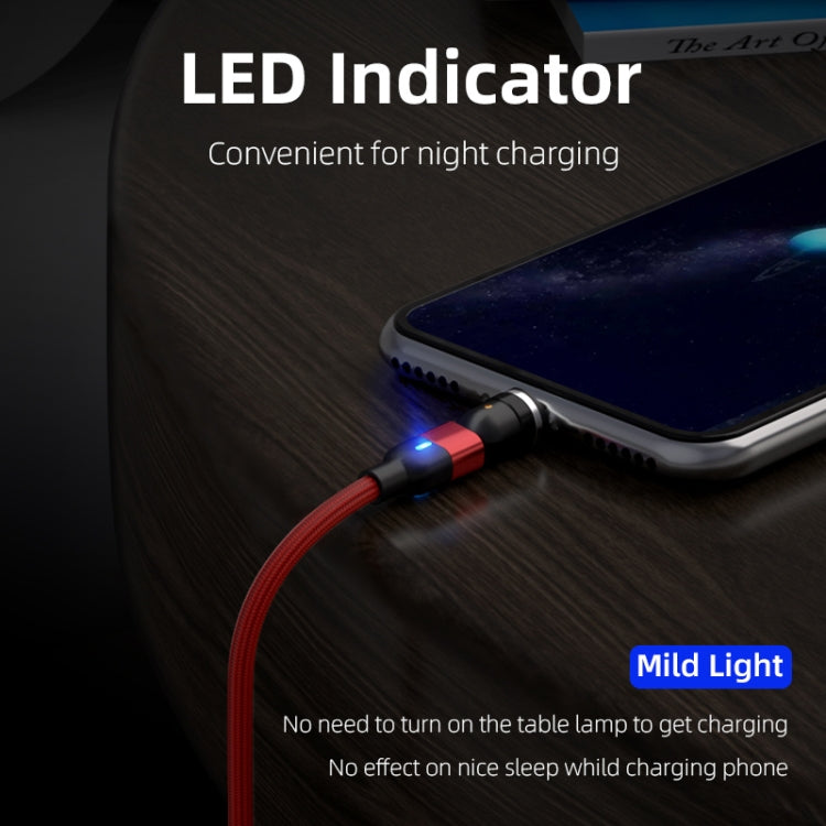 2m 3A Output 3 in 1 USB to 8 Pin + USB-C / Type-C + Micro USB 540 Degree Rotating Magnetic Data Sync Charging Cable(Black) by buy2fix