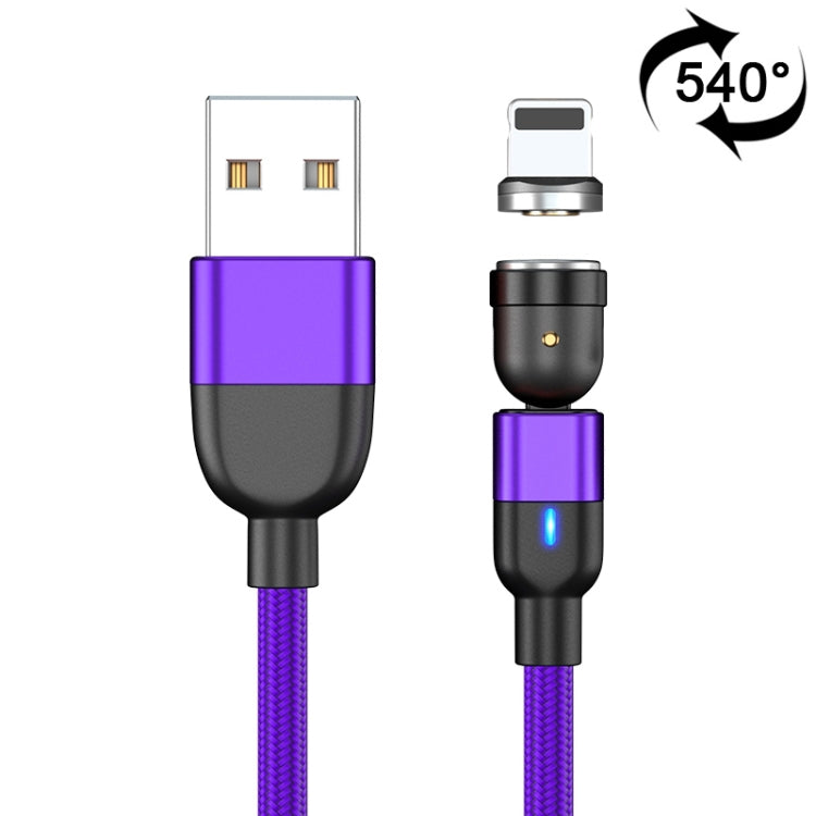1m 3A Output USB to 8 Pin 540 Degree Rotating Magnetic Data Sync Charging Cable(Purple) by buy2fix