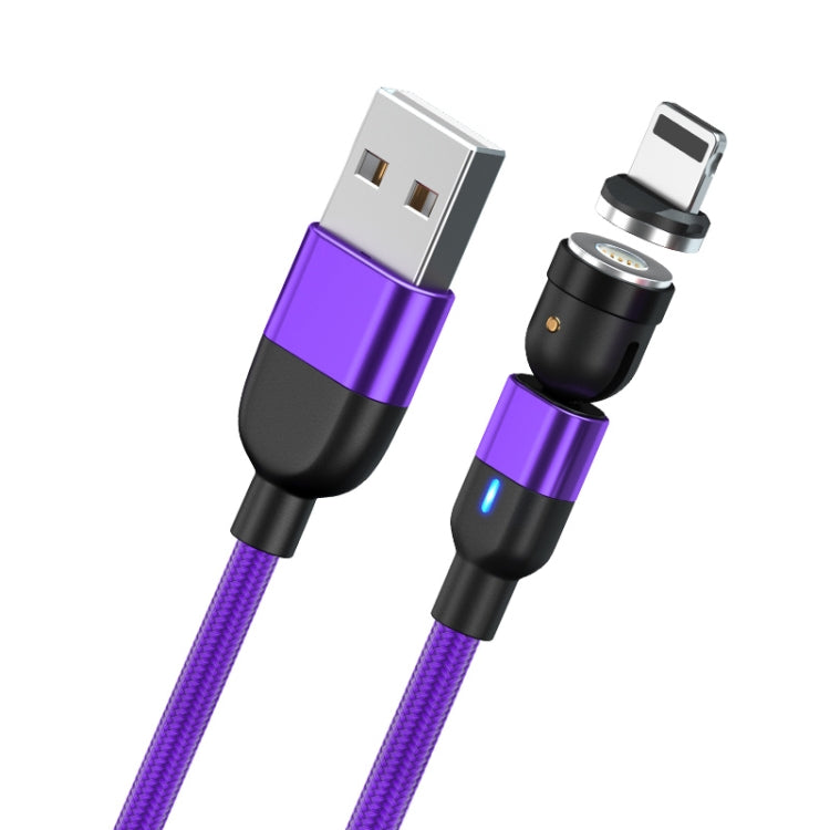 1m 3A Output USB to 8 Pin 540 Degree Rotating Magnetic Data Sync Charging Cable(Purple) by buy2fix