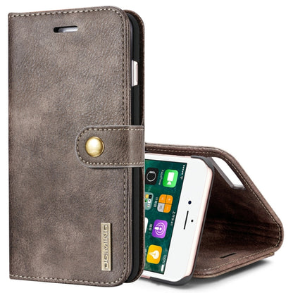DG.MING for iPhone 8 Plus & iPhone 7 Plus Crazy Horse Texture Horizontal Flip Detachable Magnetic Protective Case with Holder & Card Slots & Wallet(Grey) - More iPhone Cases by DG.MING | Online Shopping UK | buy2fix