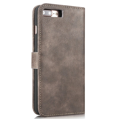 DG.MING for iPhone 8 Plus & iPhone 7 Plus Crazy Horse Texture Horizontal Flip Detachable Magnetic Protective Case with Holder & Card Slots & Wallet(Grey) - More iPhone Cases by DG.MING | Online Shopping UK | buy2fix