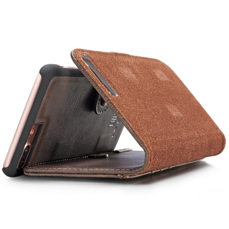DG.MING for iPhone 8 Plus & iPhone 7 Plus Crazy Horse Texture Horizontal Flip Detachable Magnetic Protective Case with Holder & Card Slots & Wallet(Grey) - More iPhone Cases by DG.MING | Online Shopping UK | buy2fix