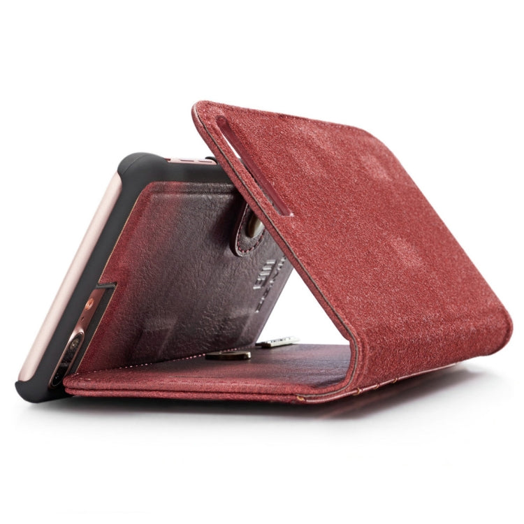 DG.MING for iPhone 8 Plus & iPhone 7 Plus Crazy Horse Texture Horizontal Flip Detachable Magnetic Protective Case with Holder & Card Slots & Wallet(Red) - More iPhone Cases by DG.MING | Online Shopping UK | buy2fix