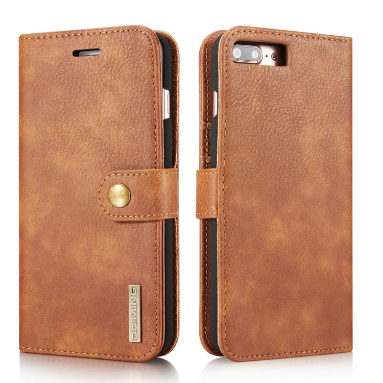 DG.MING for iPhone 8 Plus & iPhone 7 Plus Crazy Horse Texture Horizontal Flip Detachable Magnetic Protective Case with Holder & Card Slots & Wallet(Brown) - More iPhone Cases by DG.MING | Online Shopping UK | buy2fix