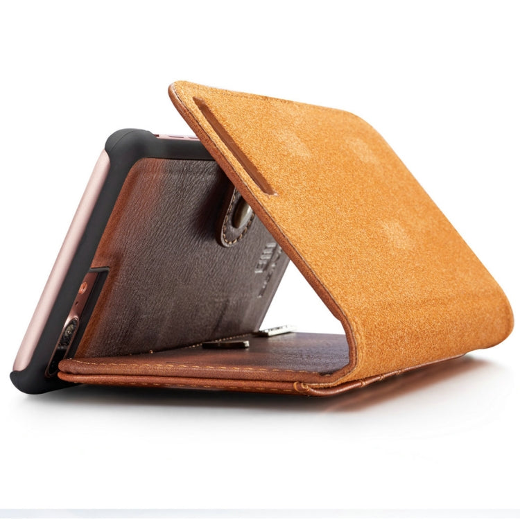 DG.MING for iPhone 8 Plus & iPhone 7 Plus Crazy Horse Texture Horizontal Flip Detachable Magnetic Protective Case with Holder & Card Slots & Wallet(Brown) - More iPhone Cases by DG.MING | Online Shopping UK | buy2fix