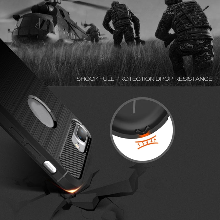 For iPhone 8 Plus Brushed Texture Fiber TPU Rugged Armor Protective Case(Black) by buy2fix