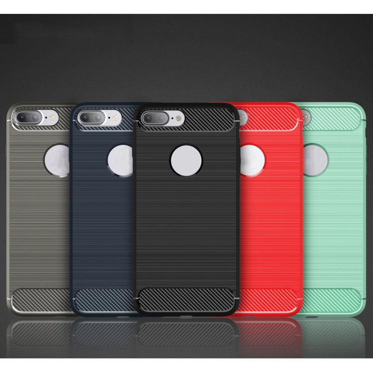 For iPhone 8 Plus Brushed Texture Fiber TPU Rugged Armor Protective Case(Black) by buy2fix