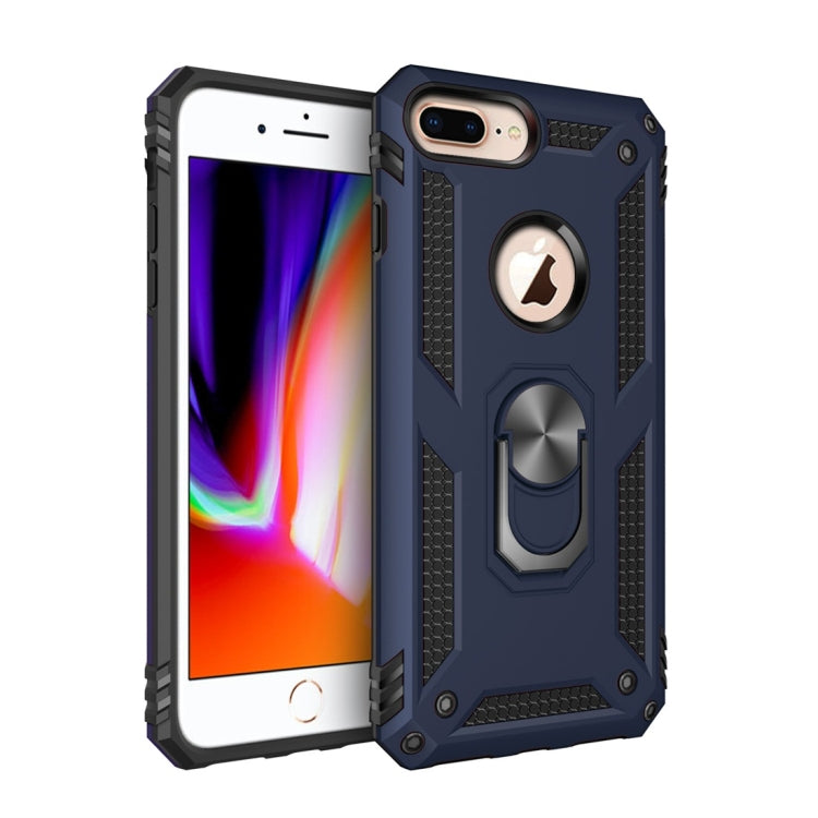 Sergeant Armor Shockproof TPU + PC Protective Case for iPhone 7 / 8 Plus, with 360 Degree Rotation Holder (Blue) by buy2fix