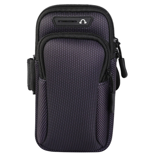 Multi-functional Universal Double Layer Zipper Sport Arm Case Phone Bag with Earphone Hole for 6.6 Inch or Below Smartphones(Black) - 5.5~6.5 inch by buy2fix | Online Shopping UK | buy2fix