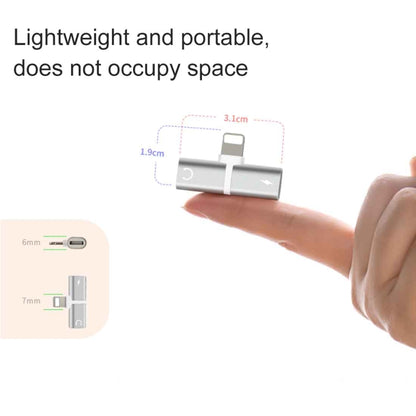 2 in 1 8 Pin 5V 1A Listen Call Audio Converter Earphone Adapter(Black) by buy2fix