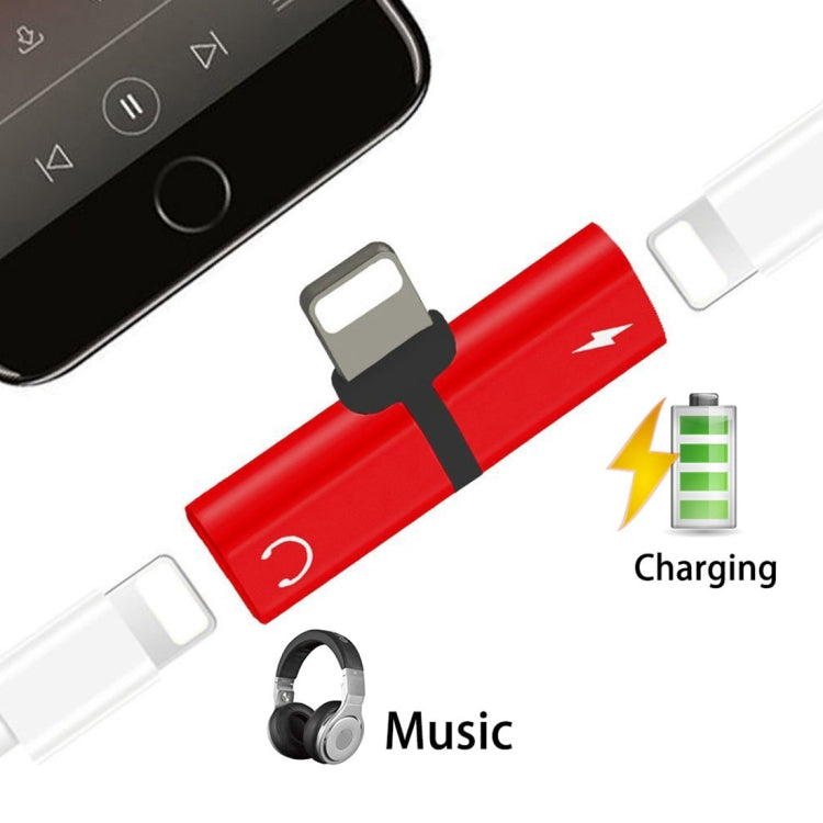 2 in 1 8 Pin 5V 1A Listen Call Audio Converter Earphone Adapter(Red) by buy2fix