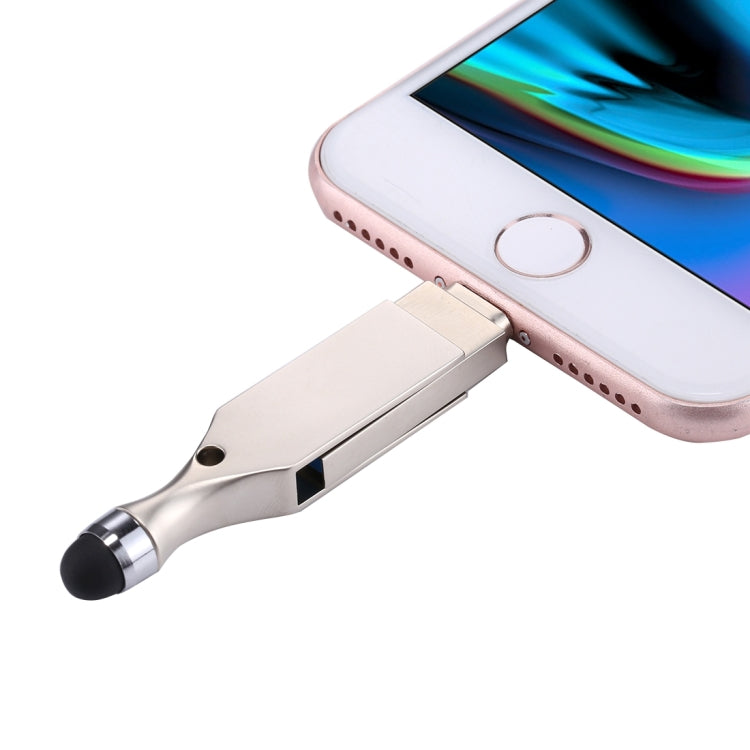 RQW-10E 2 in 1 USB 2.0 & 8 Pin 64GB Flash Drive with Stylus Pen, for iPhone & iPad & iPod & Most Android Smartphones & PC Computer by buy2fix