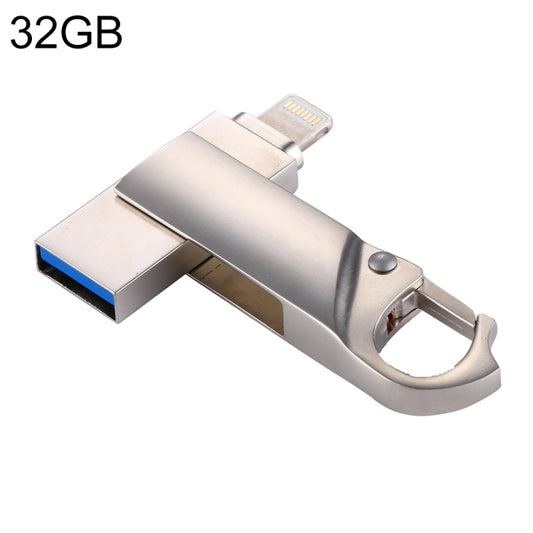 RQW-10F 2 in 1 USB 2.0 & 8 Pin 32GB Keychain Flash Drive by buy2fix
