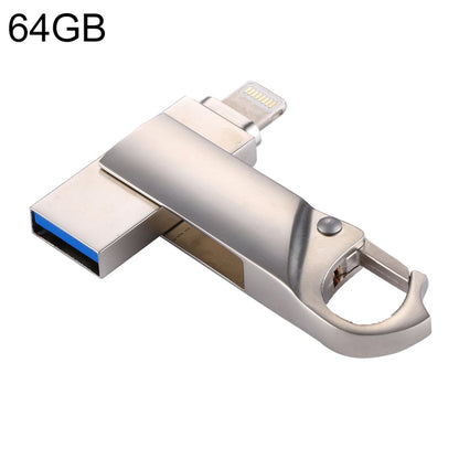 RQW-10F 2 in 1 USB 2.0 & 8 Pin 64GB Keychain Flash Drive by buy2fix