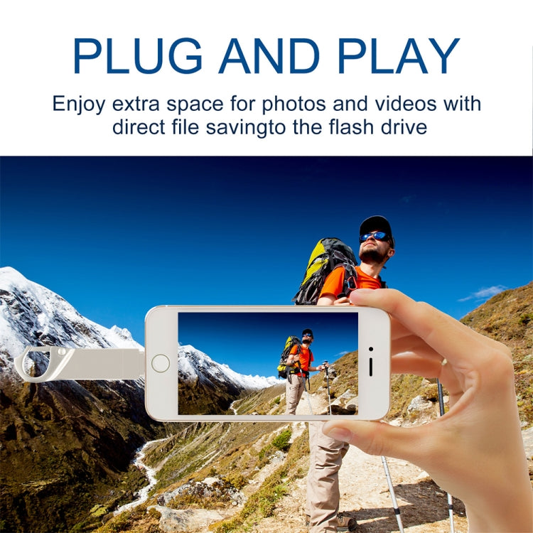 RQW-10F 2 in 1 USB 2.0 & 8 Pin 16GB Keychain Flash Drive by buy2fix