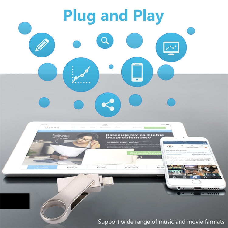 RQW-10D 2 in 1 USB 2.0 & 8 Pin 32GB Flash Drive by buy2fix