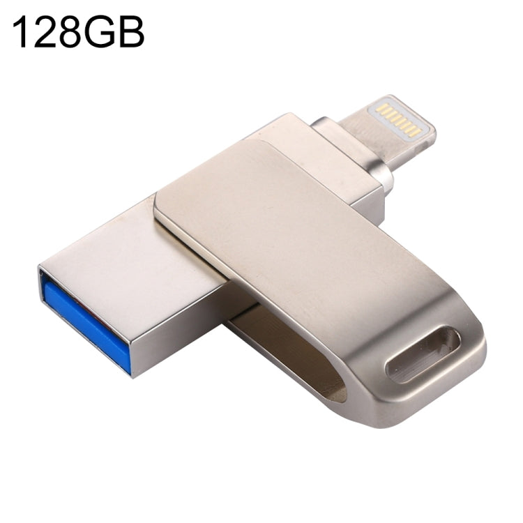 RQW-10G 2 in 1 USB 2.0 & 8 Pin 128GB Flash Drive, for iPhone & iPad & iPod & Most Android Smartphones & PC Computer by buy2fix
