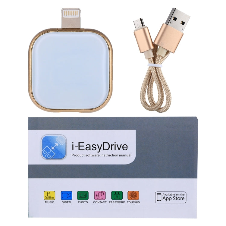 RQW-18S 8 Pin 128GB Multi-functional Flash Disk Drive with USB / Micro USB to Micro USB Cable(Gold) by buy2fix