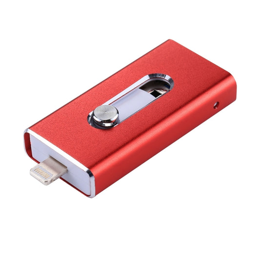 RQW-02 3 in 1 USB 2.0 & 8 Pin & Micro USB 32GB Flash Drive(Red) by buy2fix