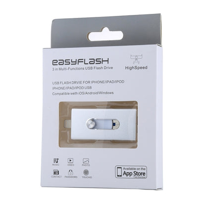 RQW-02 3 in 1 USB 2.0 & 8 Pin & Micro USB 32GB Flash Drive(Silver) by buy2fix