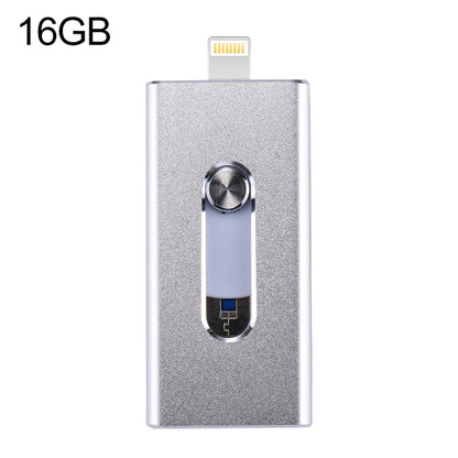 RQW-02 3 in 1 USB 2.0 & 8 Pin & Micro USB 16GB Flash Drive(Silver) by buy2fix