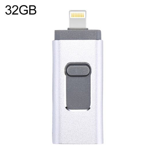 easyflash RQW-01B 3 in 1 USB 2.0 & 8 Pin & Micro USB 32GB Flash Drive(Silver) by buy2fix