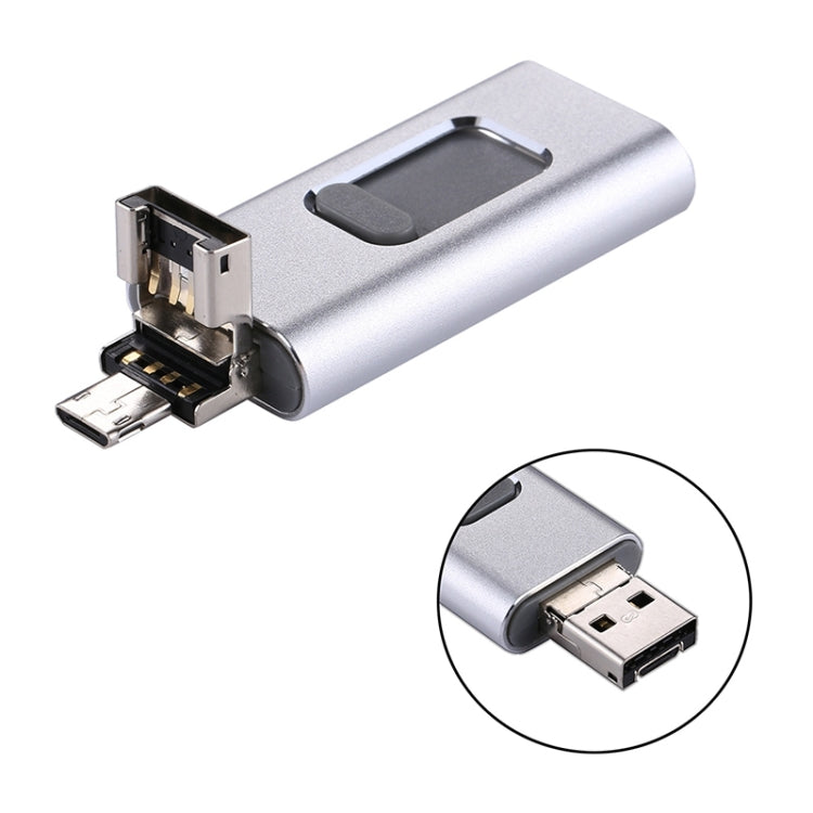 easyflash RQW-01B 3 in 1 USB 2.0 & 8 Pin & Micro USB 32GB Flash Drive(Silver) by buy2fix