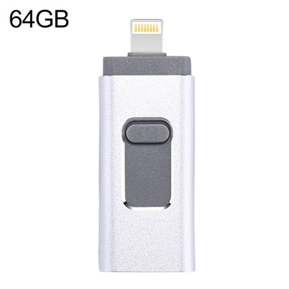 easyflash RQW-01B 3 in 1 USB 2.0 & 8 Pin & Micro USB 64GB Flash Drive(Silver) by buy2fix