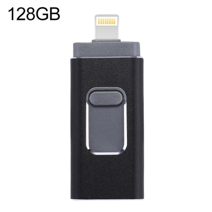 easyflash RQW-01B 3 in 1 USB 2.0 & 8 Pin & Micro USB 128GB Flash Drive(Black) by buy2fix