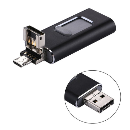 easyflash RQW-01B 3 in 1 USB 2.0 & 8 Pin & Micro USB 128GB Flash Drive(Black) by buy2fix