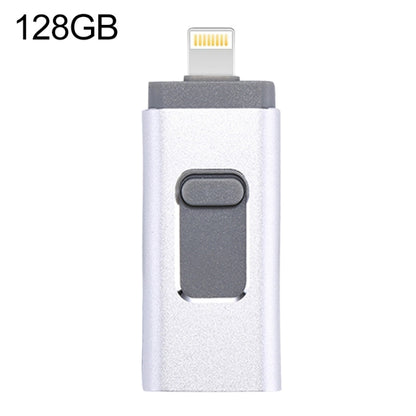 easyflash RQW-01B 3 in 1 USB 2.0 & 8 Pin & Micro USB 128GB Flash Drive(Silver) by buy2fix