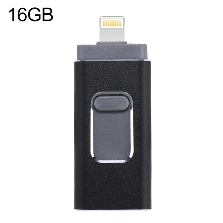 easyflash RQW-01B 3 in 1 USB 2.0 & 8 Pin & Micro USB 16GB Flash Drive(Black) by buy2fix