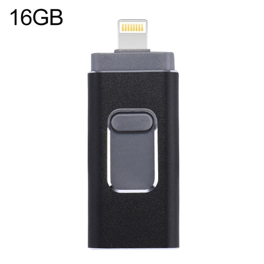 easyflash RQW-01B 3 in 1 USB 2.0 & 8 Pin & Micro USB 16GB Flash Drive(Black) by buy2fix