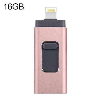 easyflash RQW-01B 3 in 1 USB 2.0 & 8 Pin & Micro USB 16GB Flash Drive(Rose Gold) by buy2fix