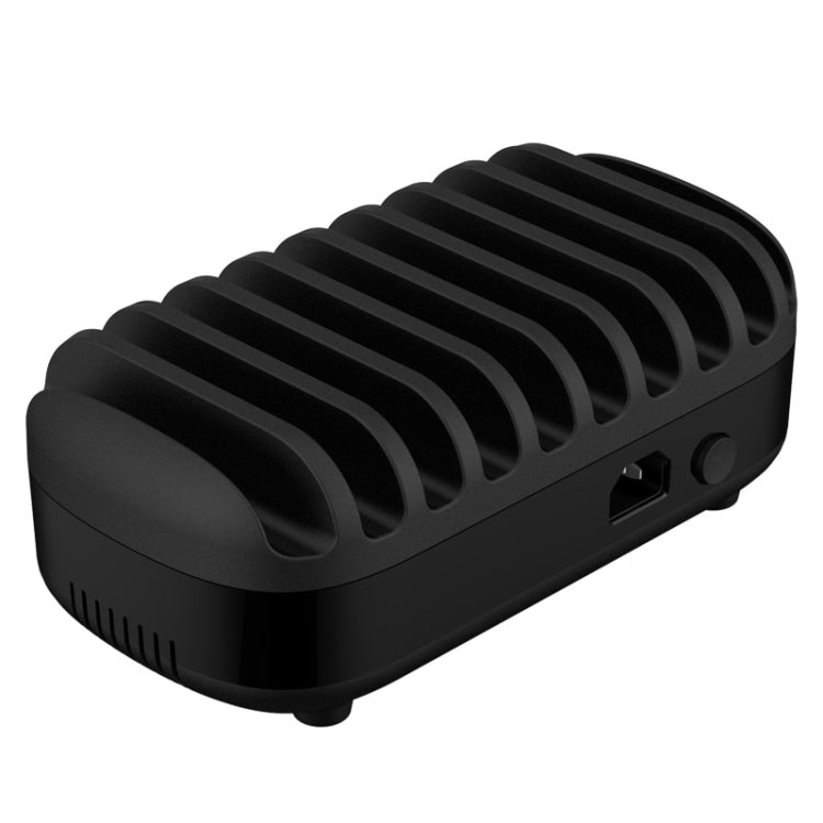 ORICO DUK-10P 120W 10 USB Ports Smart Charging Station with Phone & Tablet Stand, EU Plug(Black) - Multifunction Charger by ORICO | Online Shopping UK | buy2fix