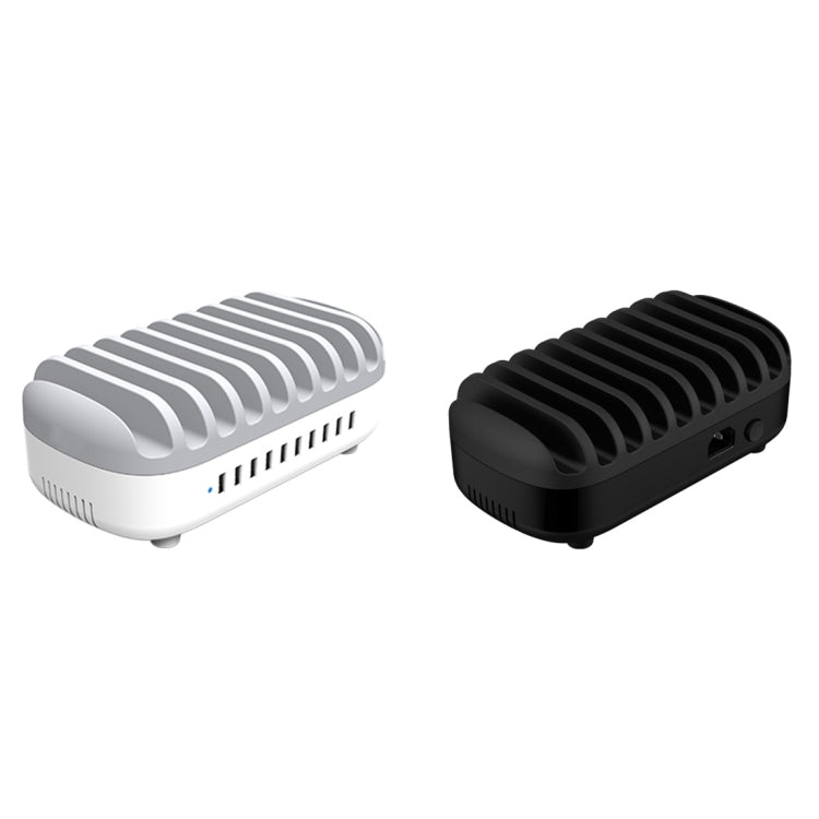 ORICO DUK-10P 120W 10 USB Ports Smart Charging Station with Phone & Tablet Stand, EU Plug(Black) - Multifunction Charger by ORICO | Online Shopping UK | buy2fix