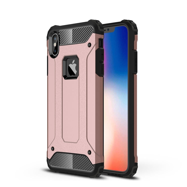 For iPhone XS Max TPU + PC Armor Combination Back Cover Case(Rose Gold) by buy2fix