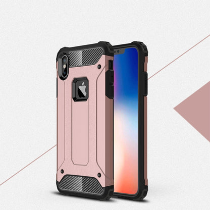 For iPhone XS Max TPU + PC Armor Combination Back Cover Case(Rose Gold) by buy2fix